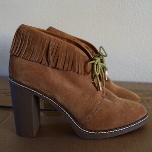 Tory Burch Hilary suede fringe booties, euc Sz. 9
